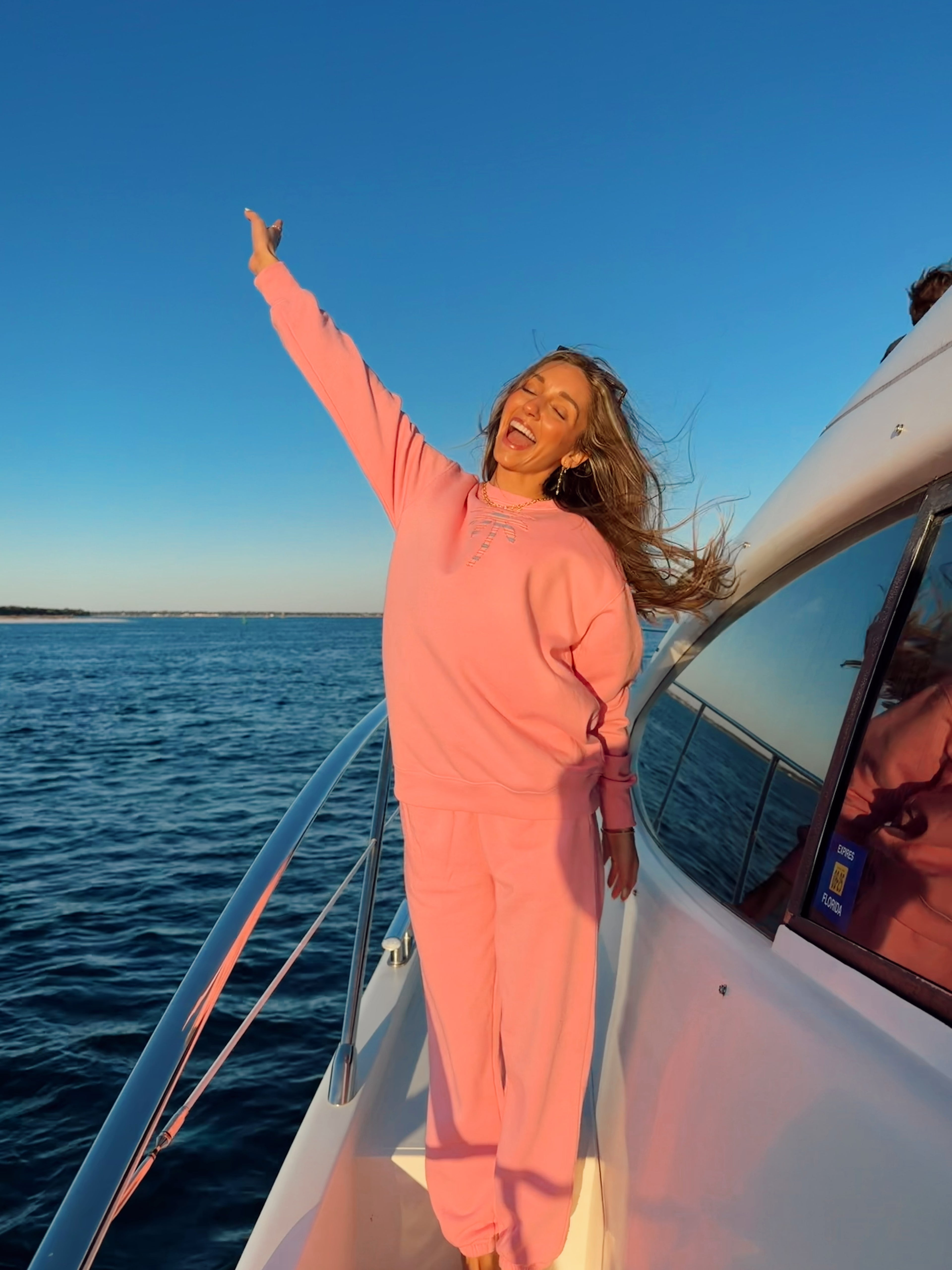 Sunset Pink Palm Crewneck