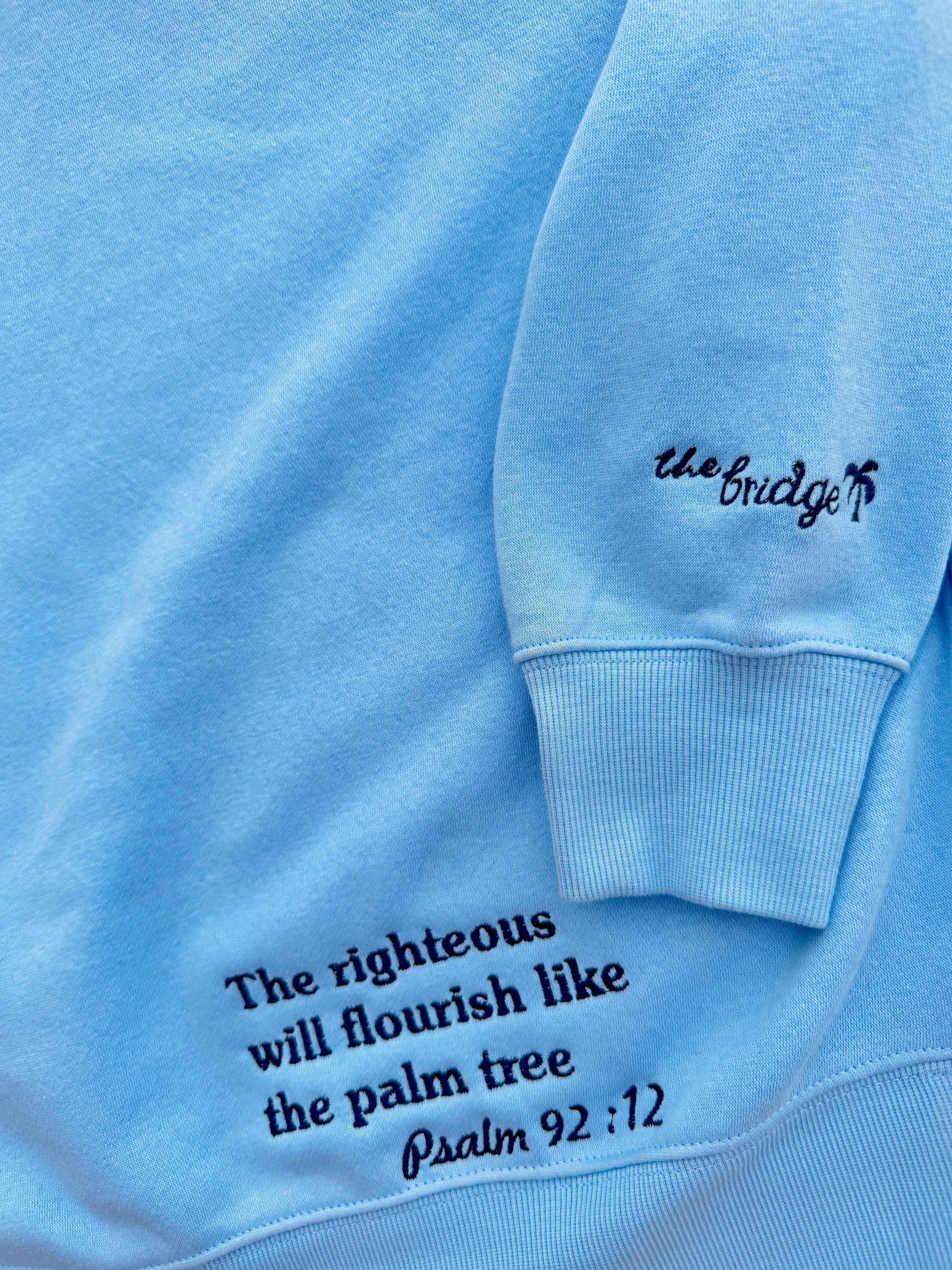 Coastal Blue Palm Crewneck