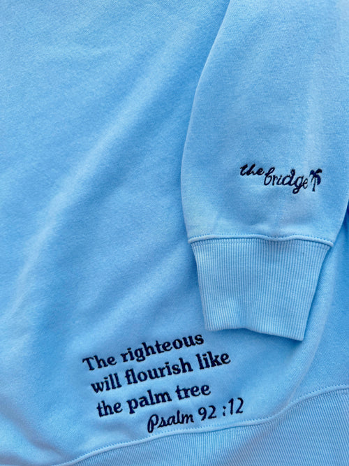 Coastal Blue Palm Crewneck